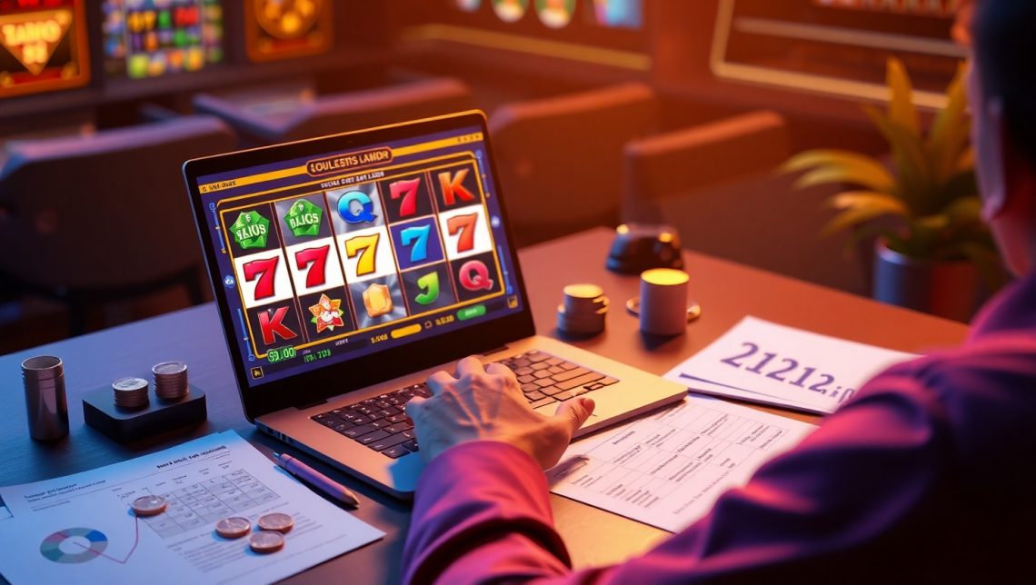 игрок играет в современные яркие видеослоты
